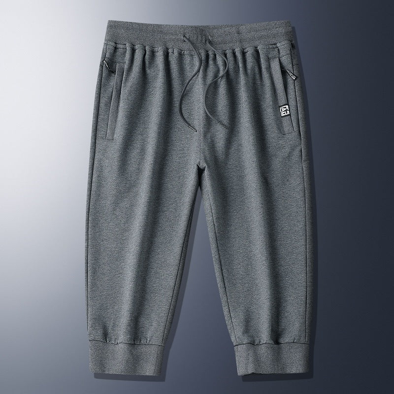 Summer New Mens Casual Ice-Silk Cropped Pants
