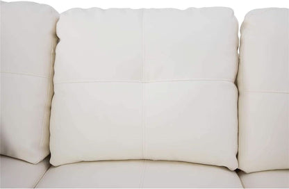 Sectional Sofa Faux Leather White L Shaped Couch Set