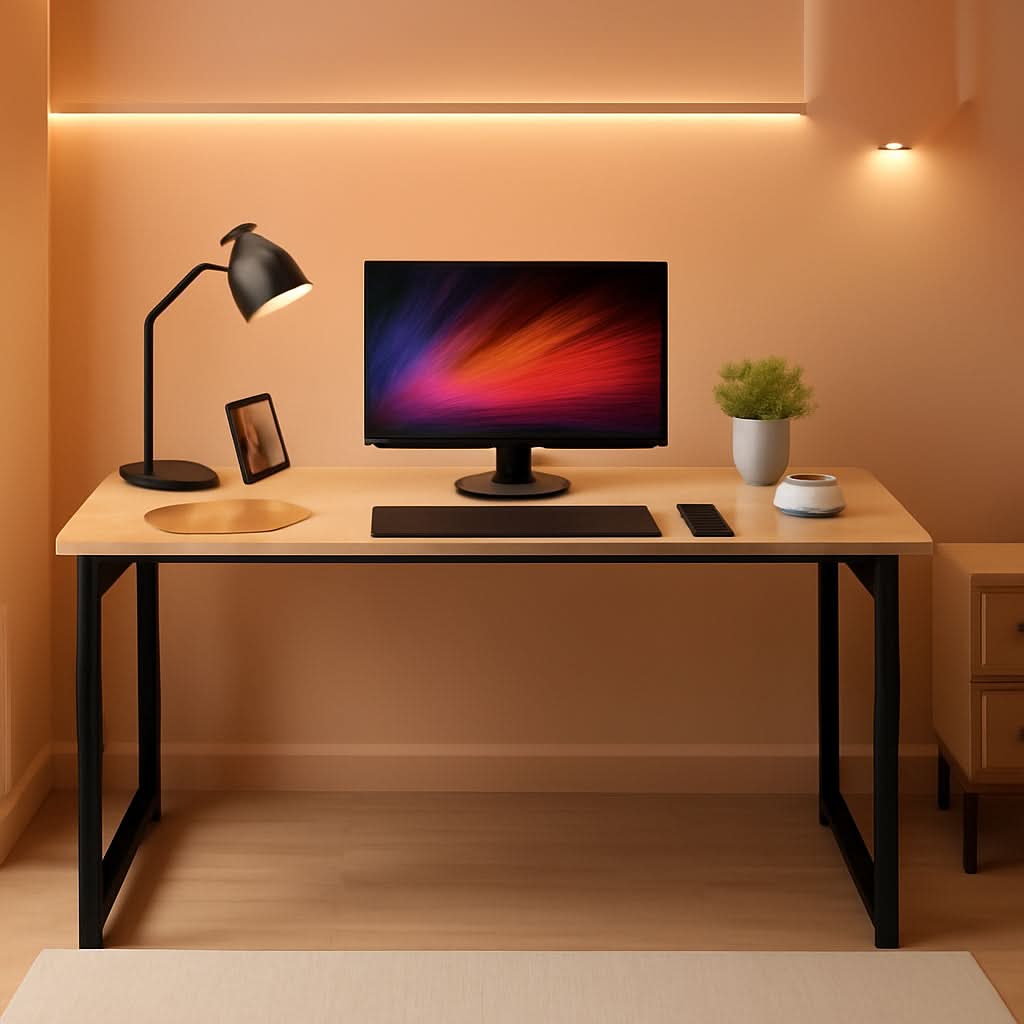 39 Inch Computer Desk Nature Wood Home Office Writing Table