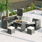Outdoor 6-Piece All Weather PE Rattan Sofa Set, Garden Patio Wicker Sectional