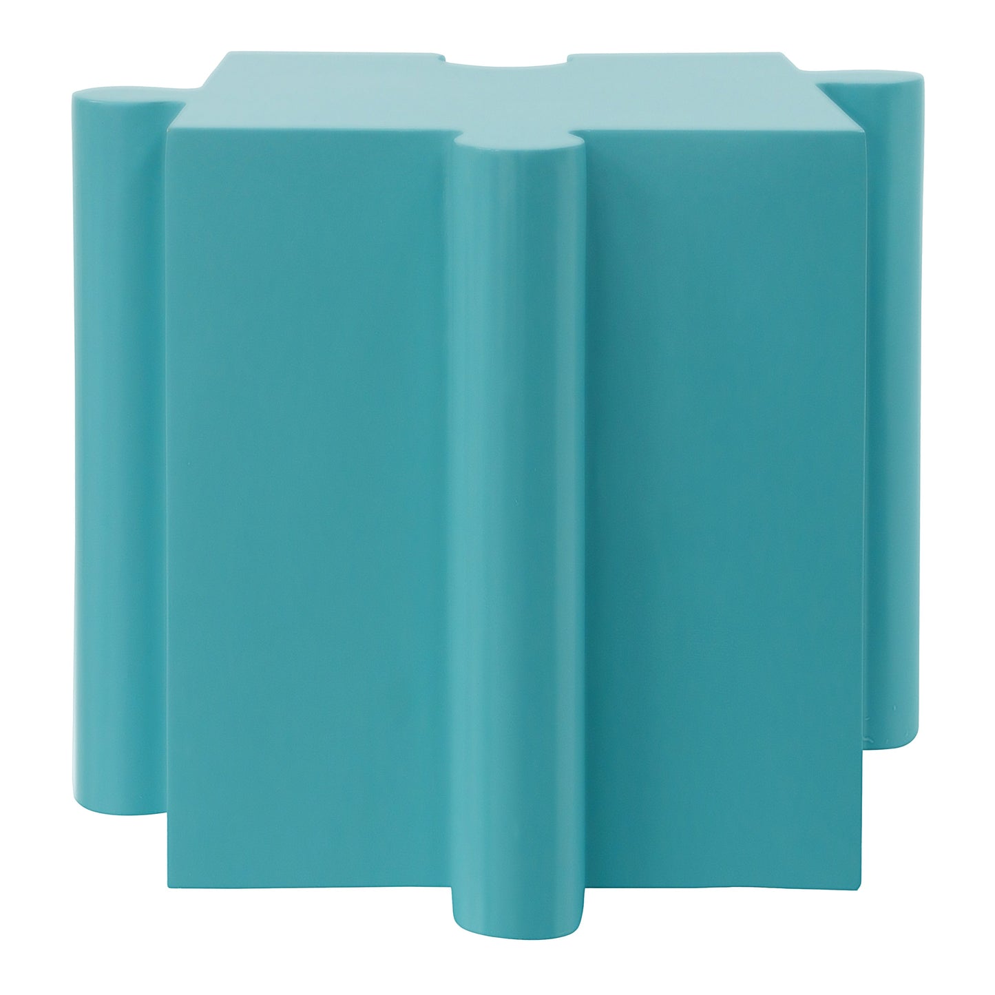Puzzle Art Side Table Modular Convex Edge MGO Table Indoor and Outdoor Light Blue