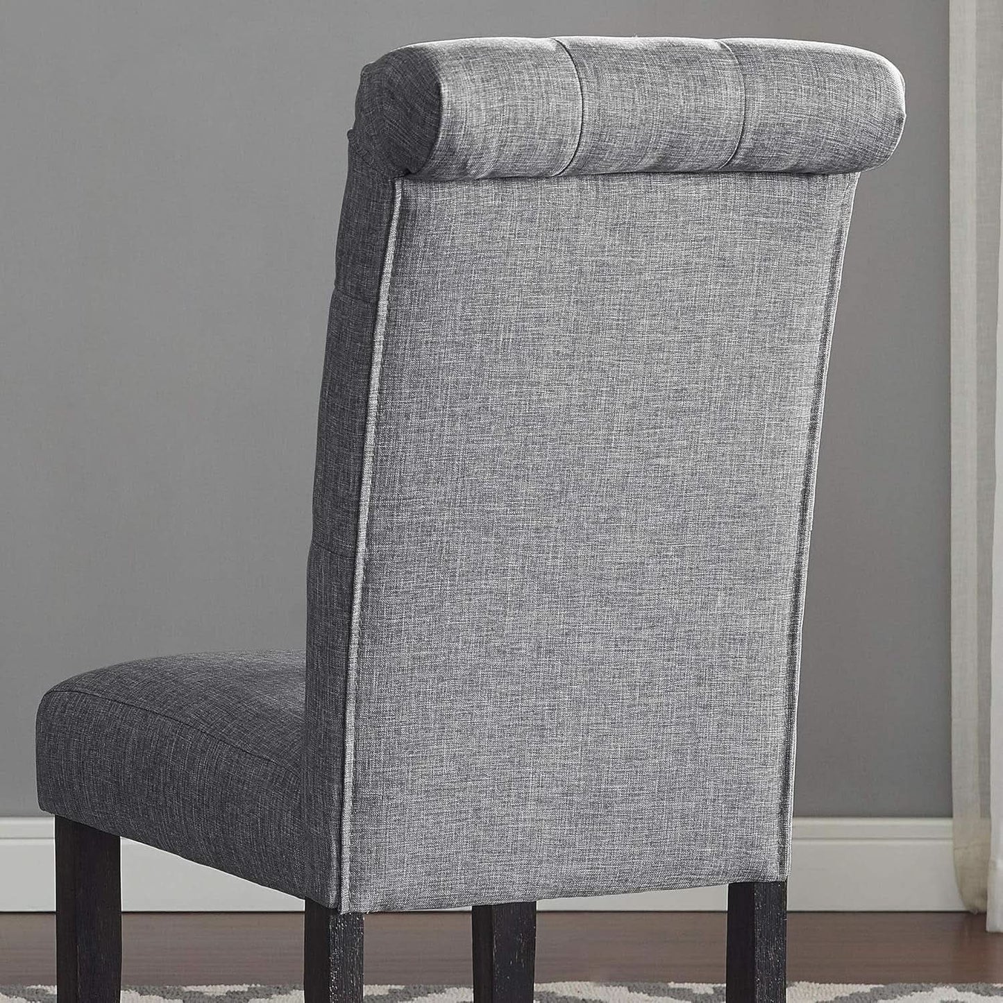Leviton Gray Solid Wood Tufted Dining Chair Set Of 2
