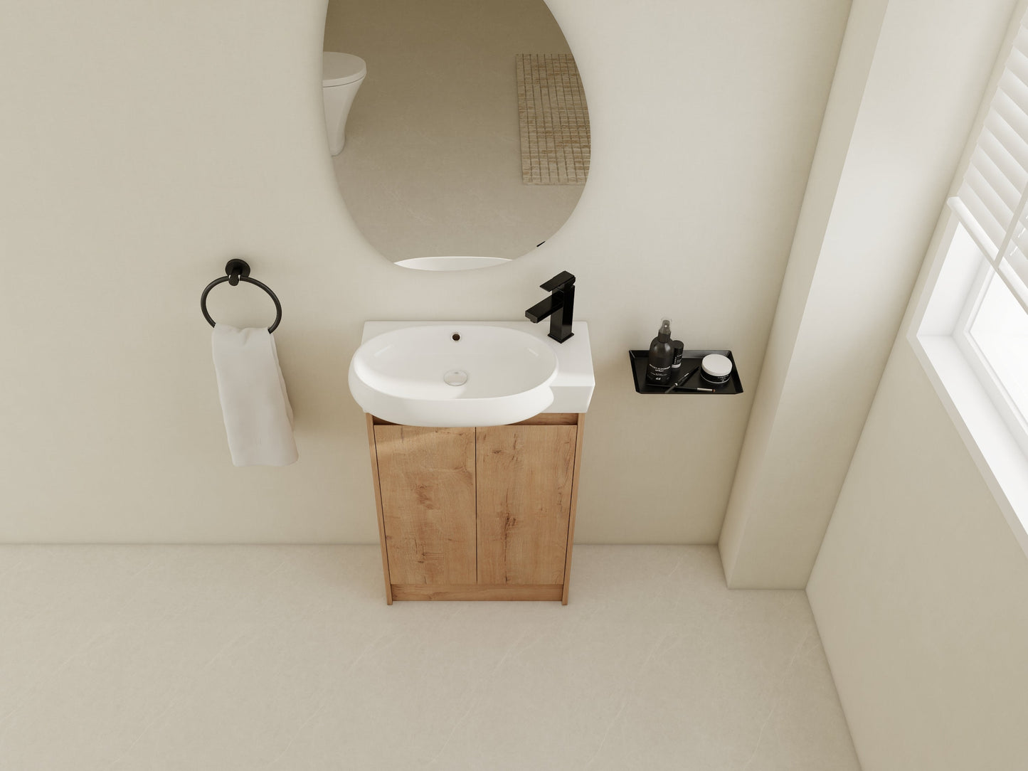 23' Freestanding Bathroom Vanity with Sink, Soft Close Doors
