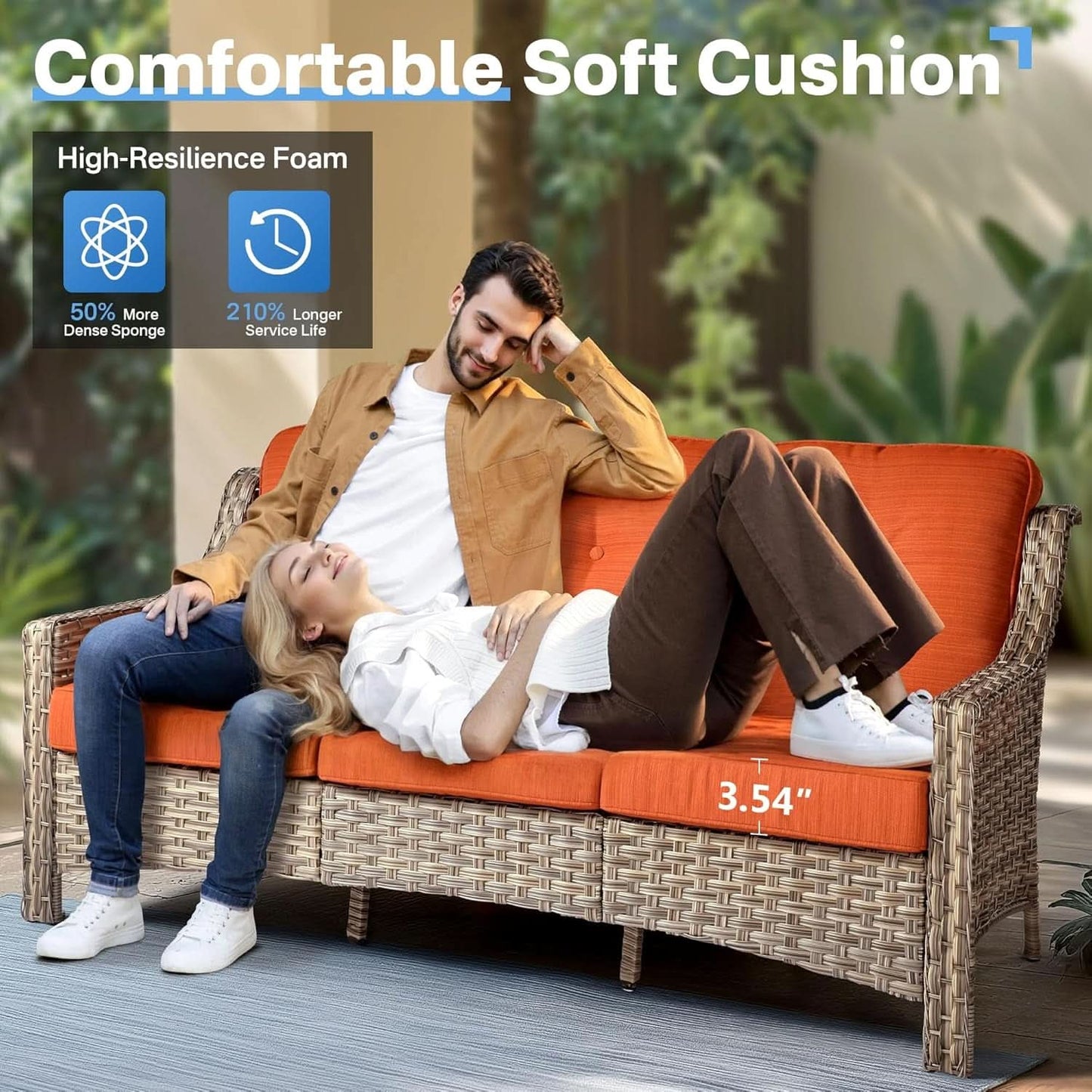 Outdoor Conversation Set with Fire Pit and Swivel Chairs
