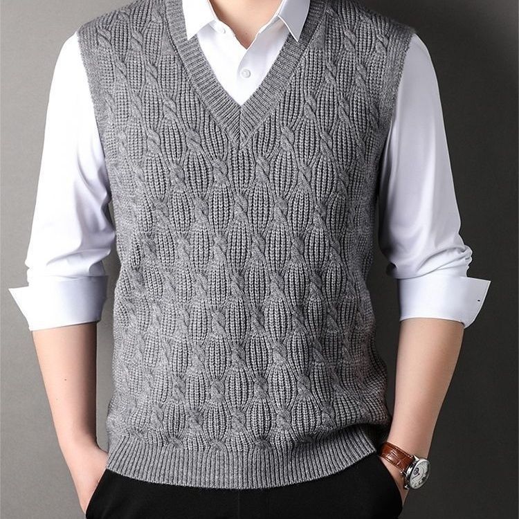 Mens Knitted Sweater Sleeveless Vest Suitable For All Season
