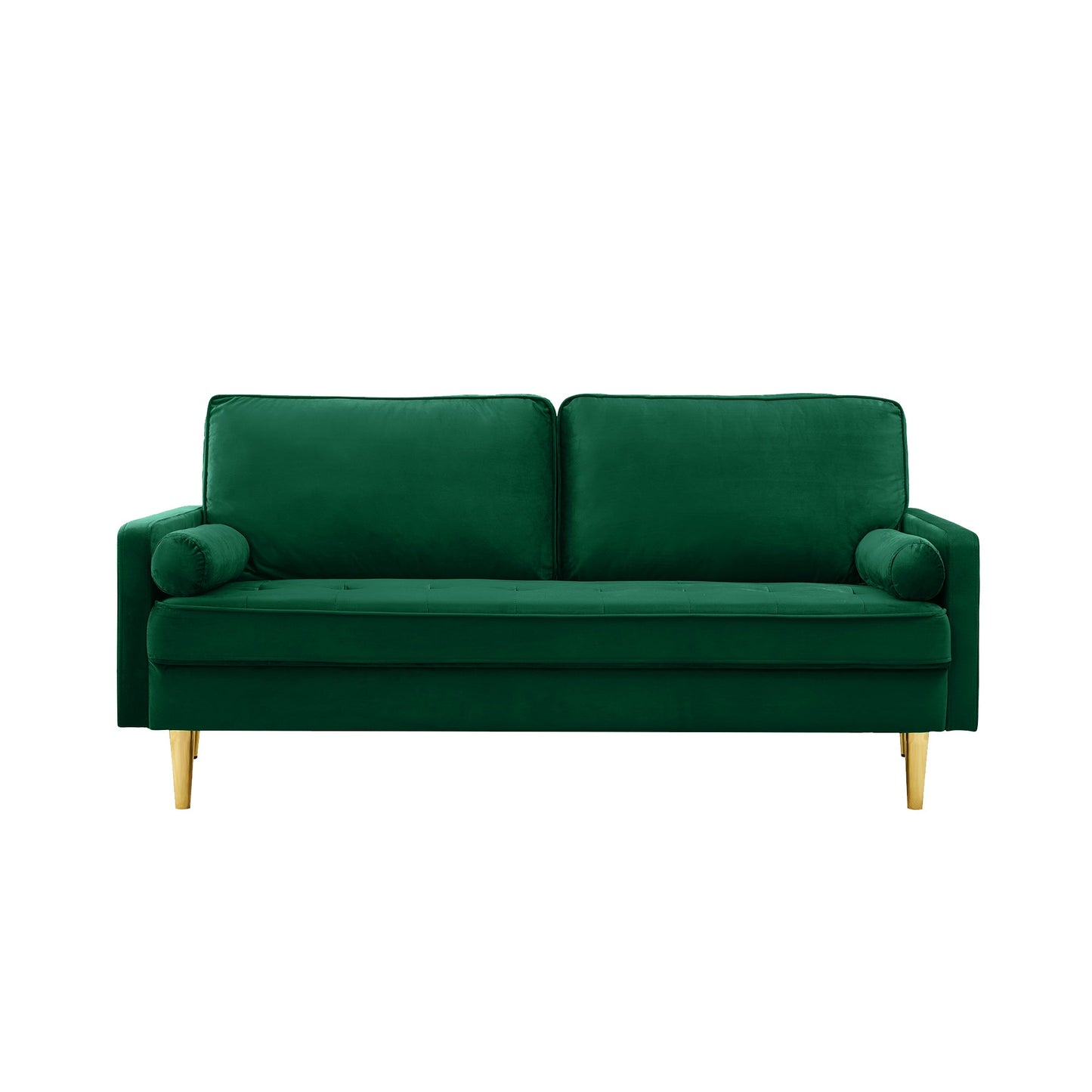 Sofa Minimalist Velvet Green Metal Legs 2 Seat 65 In 800 LB