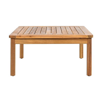 Outdoor Sofa Set Acacia Wood Rope 4 Piece Teak Beige