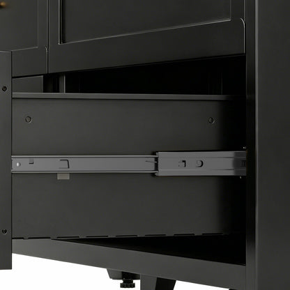 Dresser Low-Profile 7-Drawer Black Steel Smooth Glide 47.3x15.8x30.8 In