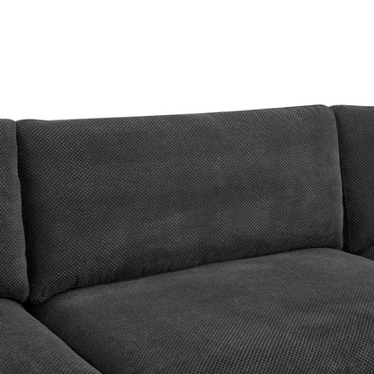 Sectional Sofa Modular Polyester Dark Gray 10 Seat
