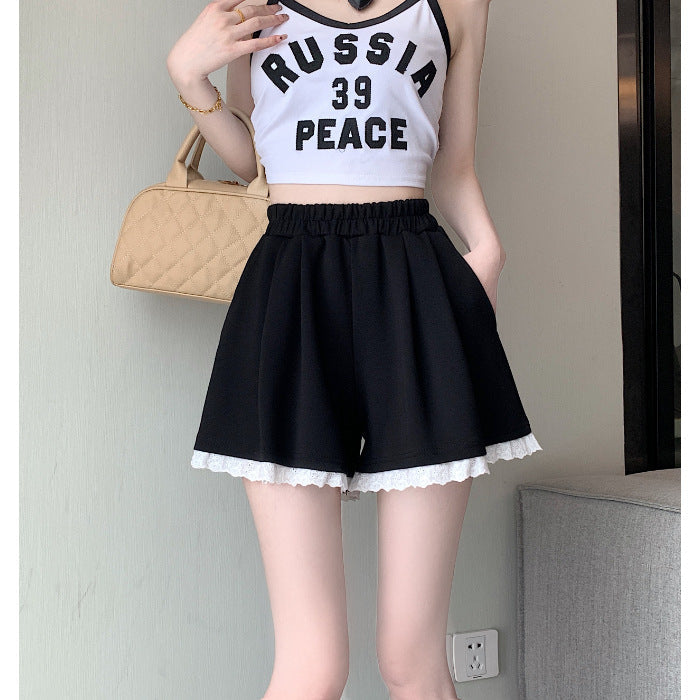Loose-fitting A-line Wide-leg Hot Pants For Lounging And Working Out At Home