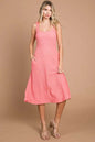 Culture Code Texture Square Neck Tank Dress with Pockets