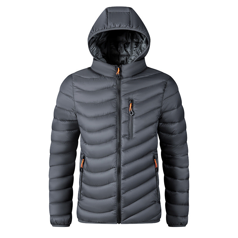 Plus-size Cotton-padded Coat With A Detachable Hood