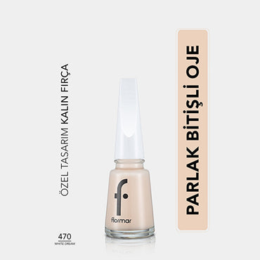 Flormar Nail Enamel White Dream 470 - Intense Pigmentation | Long-Lasting