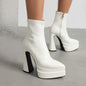 Fashion Women's Short Boots With Pointed Toe And Thick Heel