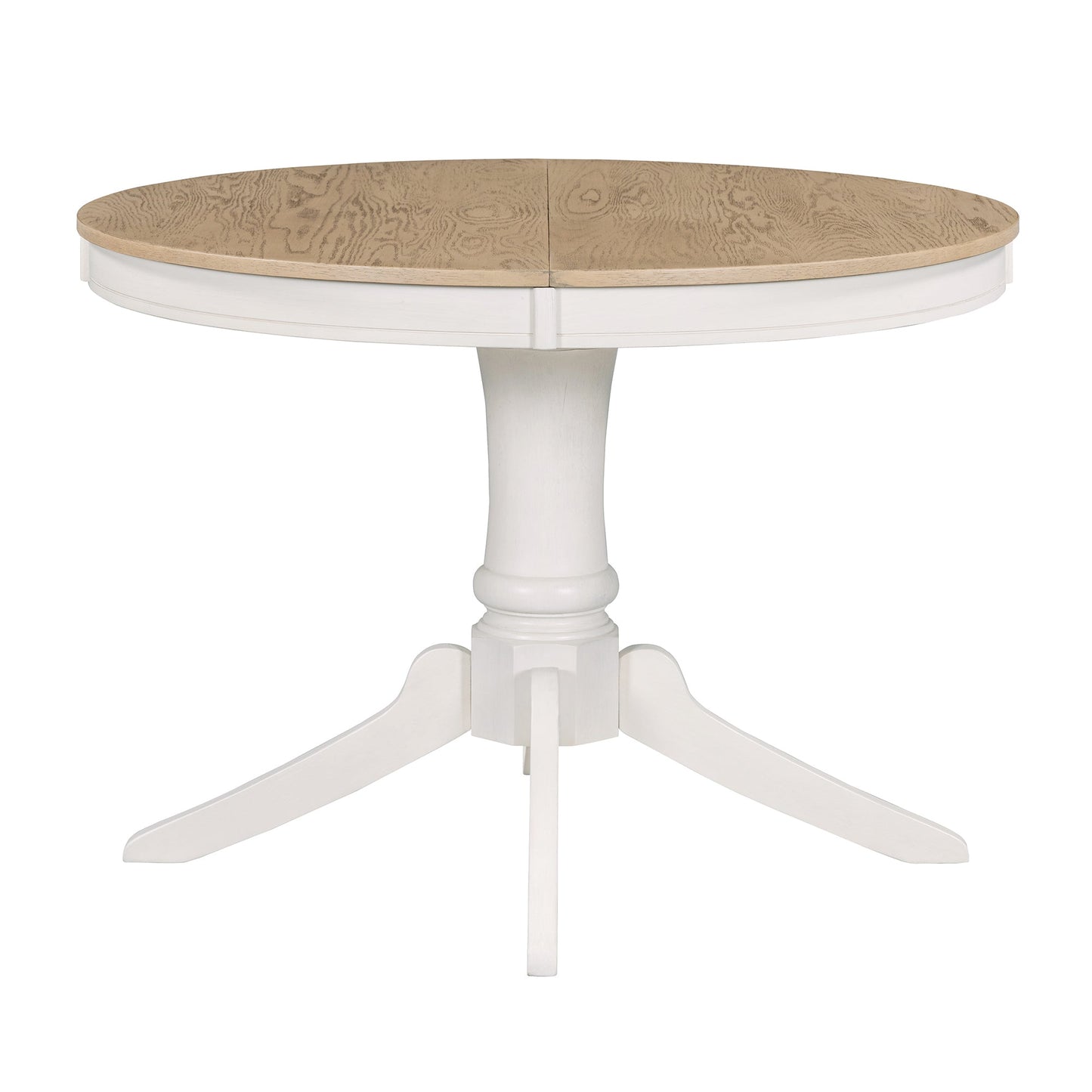 5-Piece Retro Functional Dining Table Set Wood Round Extendable Dining Table