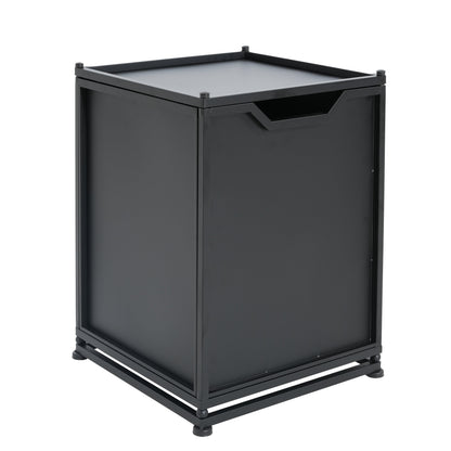 Outdoor Metal Tank Holder Side Table, Matte Black