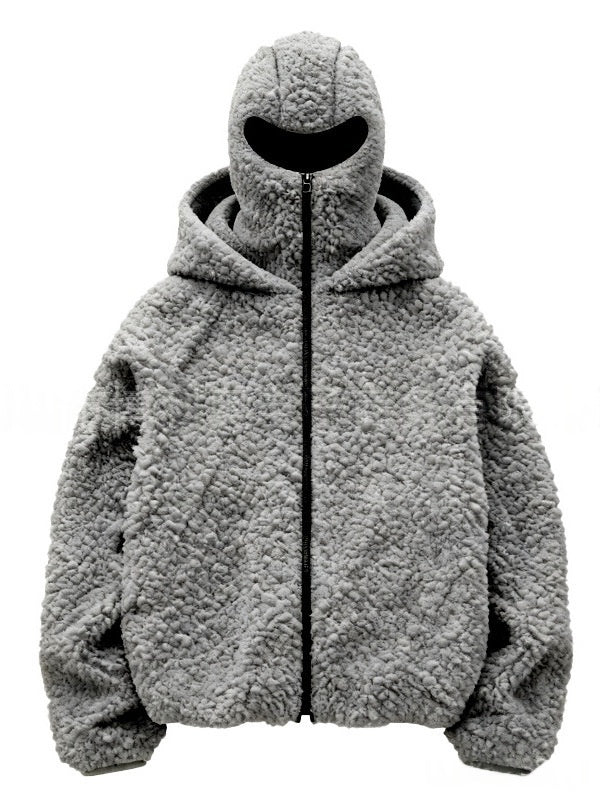Double-hooded Cardigan Fleece Thermal Sweatshirt