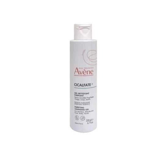 Avene Cicalfate+ Gentle Cleansing Gel: Natural, Soap-Free Face & Body Wash for Sensitive Skin - Avene Thermal Spring Water -  200ml