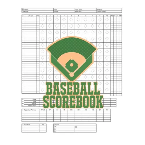 Baseball Scorebook: 100 Scoring Sheets For Baseball and Softball Games, Glover's Scorebooks, Large (8.5X 11) - Paperback