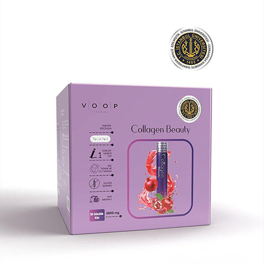 Voop Kolajen: Liquid Collagen Supplement for Radiant Skin, Strong Hair & Nails - Enhanced with Hyaluronic Acid, Vitamin C, Zinc, CoQ10 & Biotin