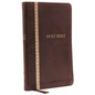 KJV, Thinline Bible, Standard Print, Imitation Leather, Brown, Indexed, Red Letter Edition, Comfort Print - Imitation Leather