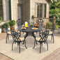 Alora 7-Piece Cast Aluminum Patio Furniture Set With Black Frame And Off-White Cushions (SAK12948)