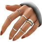 7-Piece: Women's Gold Knuckle Ring Set