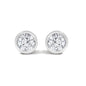 Lab-Grown Diamond Bezel Solitaire Stud Earrings in 14K White Gold – 1/2 ct