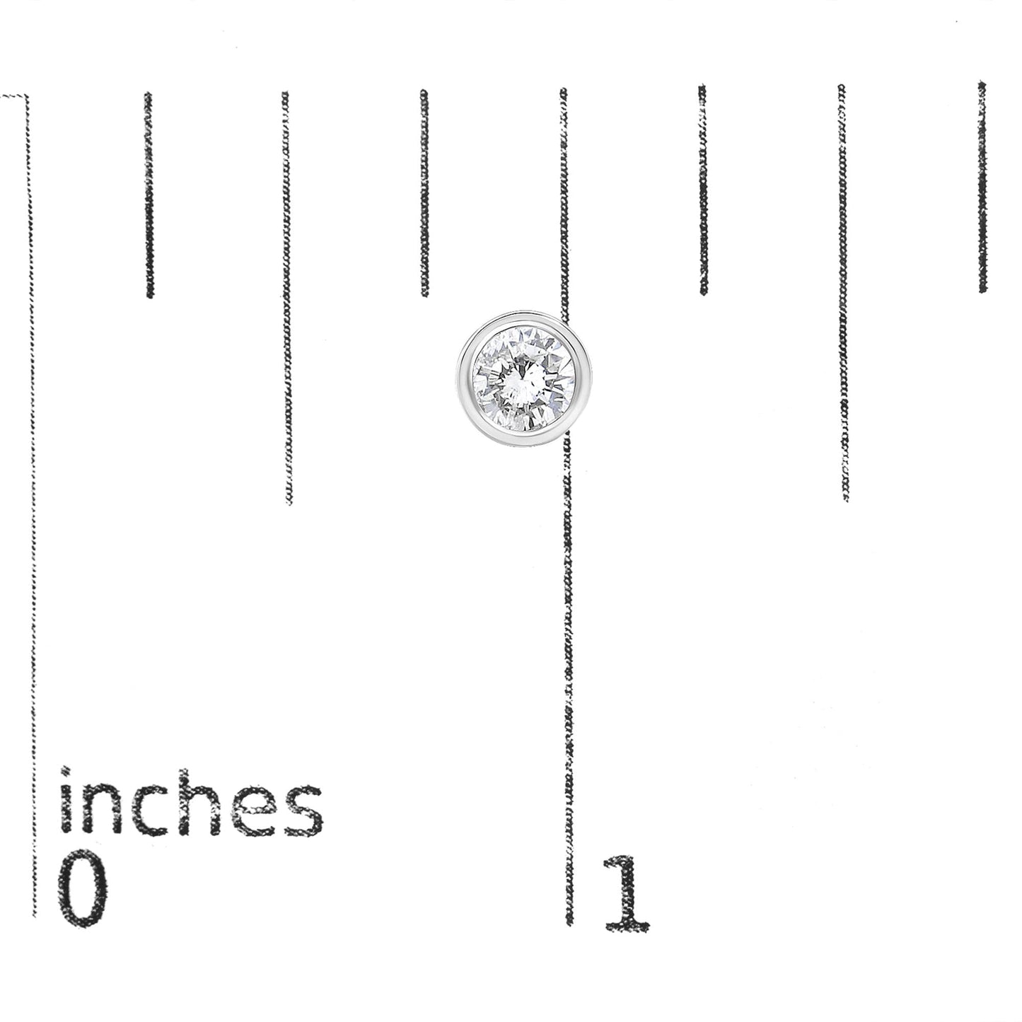 Lab-Grown Diamond Bezel Solitaire Stud Earrings in 14K White Gold – 1/2 ct