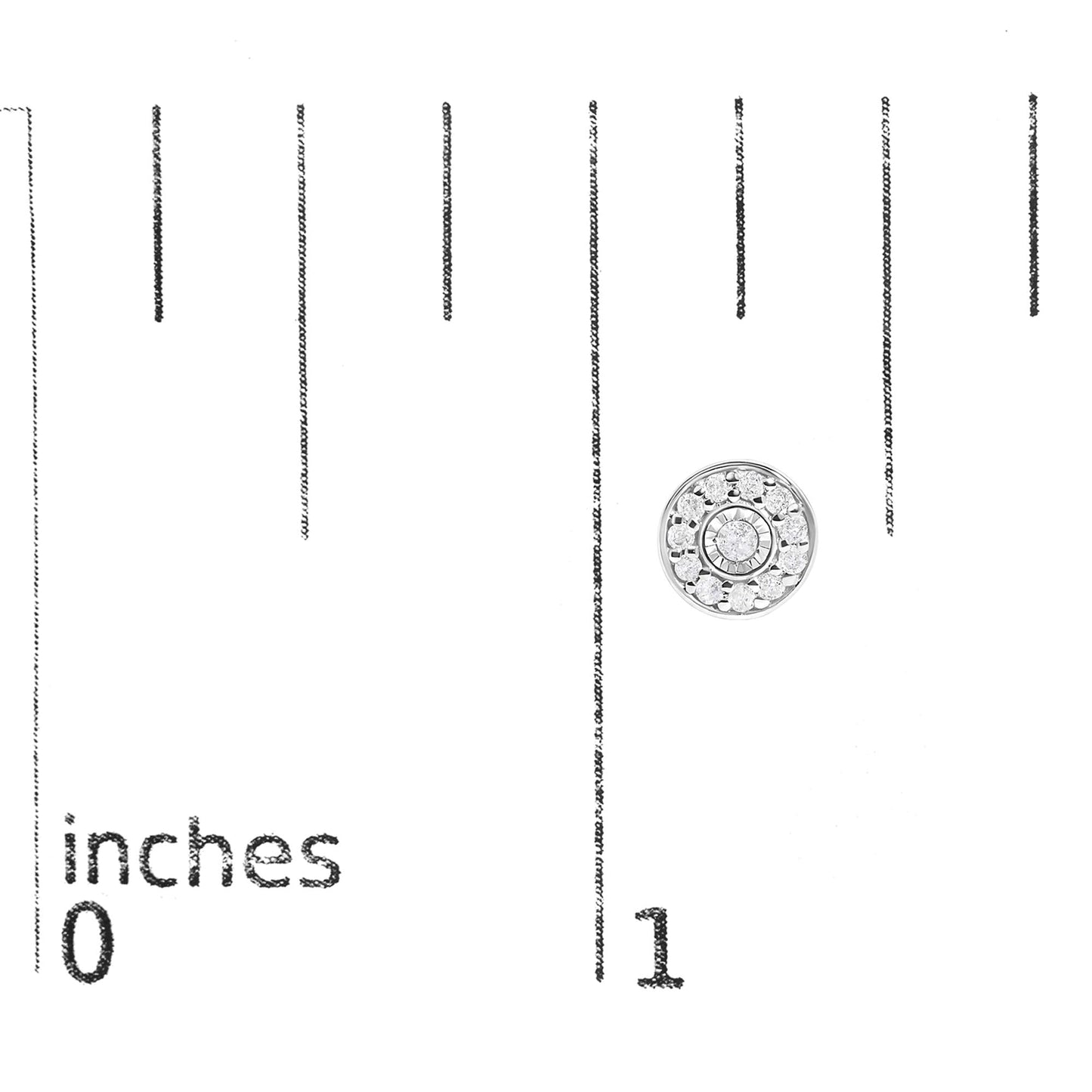 Diamond Miracle Set Halo Stud Earrings in .925 Sterling Silver – 1/4 Cttw