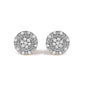 Diamond Beaded Double Halo Stud Earrings in 10K Yellow Gold – 1/7 Cttw
