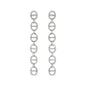 Diamond Oval Link Dangle Earrings in .925 Sterling Silver – 1.0 Cttw