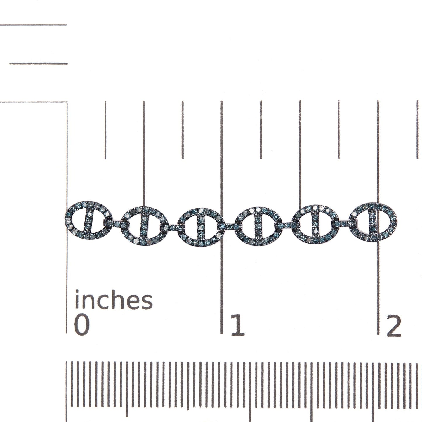 Treated Blue Diamond Linked Circle Drop Earrings in Sterling Silver – 1 Cttw