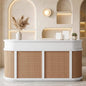 Velmor 70-Inch Modern Wooden Reception Desk With Lockable Drawers (SAK26148)