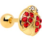 16G 1/4 Red Clear Gem Gold Tone Ladybug Cartilage Tragus