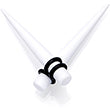 White Matte Acrylic Straight Taper Set 2G to 00G