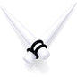 White Matte Acrylic Straight Taper Set 2G to 00G