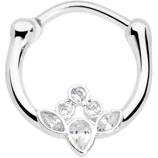 16G 3/8 Clear Gem Classic Cluster Septum Clicker