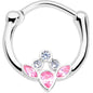 16G 3/8 Clear Pink Gem Classic Cluster Septum Clicker