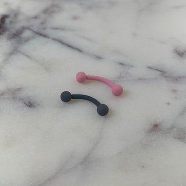 16G 5/16 Pink Acrylic Matte Curved Eyebrow Ring