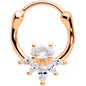 18G 3/8 Clear Gem Rose Gold Tone Anodized Spray Cartilage Clicker