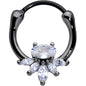 18G 3/8 Clear Gem Black Anodized Spray Cartilage Clicker
