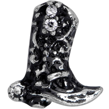 16G 1/4 Clear Gem Cowboy Boot Cartilage Tragus Earring