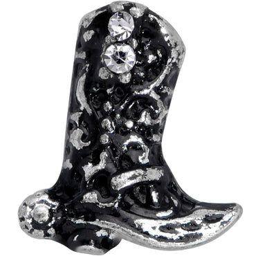 16G 5/16 Clear Gem Cowboy Boot Labret Monroe Tragus
