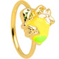 20G 5/16 Gold Tone Lemon Bee Flower Nose Hoop