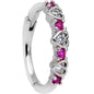 16G 3/8 Clear Pink CZ Gem Hearts Hinged Segment Ring
