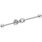 14G Clear Gem Infinity Swirl Industrial Barbell 38mm