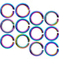 14G 5/16 Rainbow Anodized Seamless Cartilage Ring Set of 12