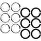 14G 5/16 Steel Black Anodized Seamless Cartilage Ring Set of 12
