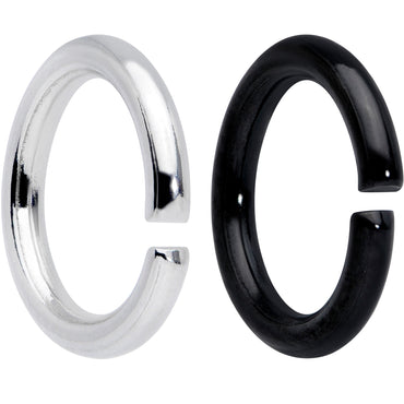 14G 5/16 Steel Black Anodized Seamless Cartilage Ring Set of 12